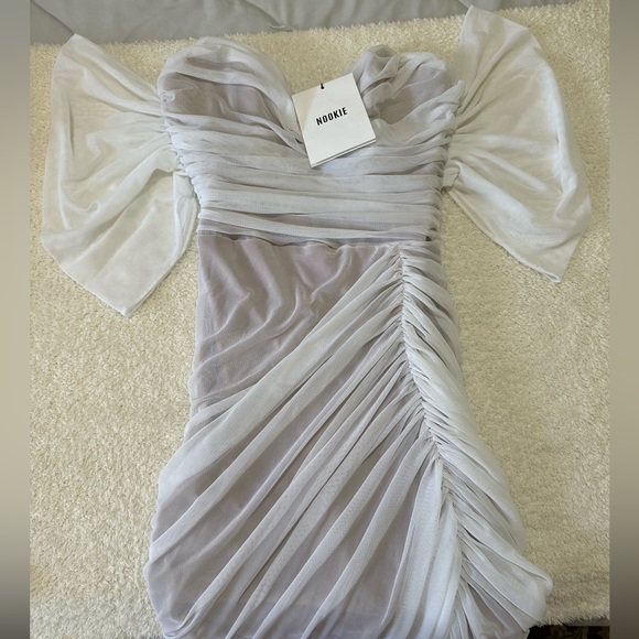 Nookie Dita Mesh Gown in White & Nude - Picture 9 of 11